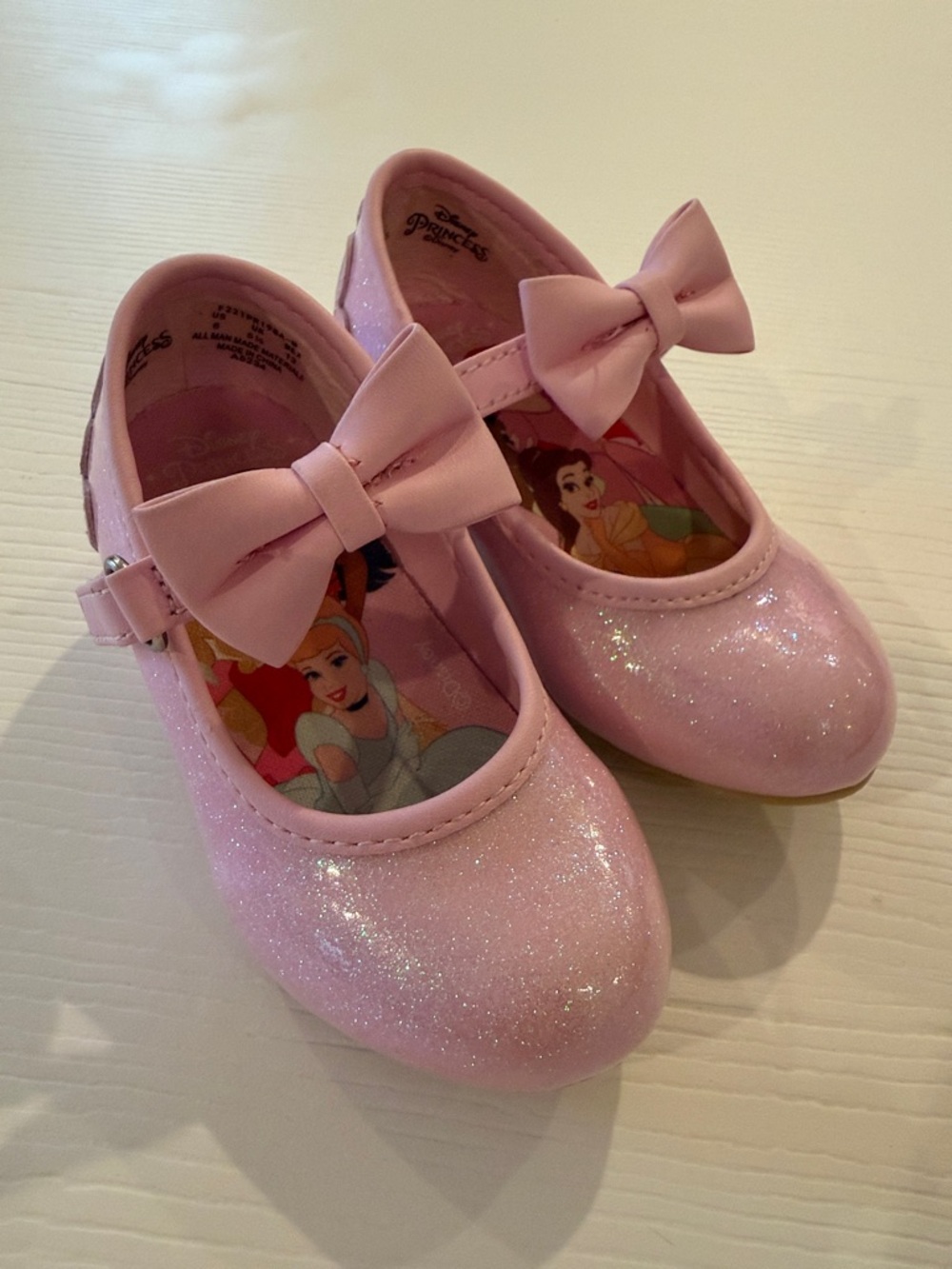 Disney Pink Glitter Princess Bow Mary Jane Shoes